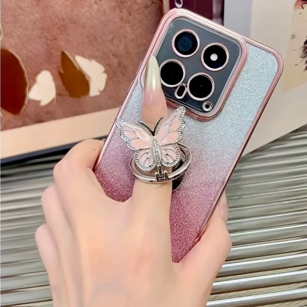 NWT 4-Pack Butterfly Phone Ring Holder Grip Stand Bling Rhinestone Kickstand Set
